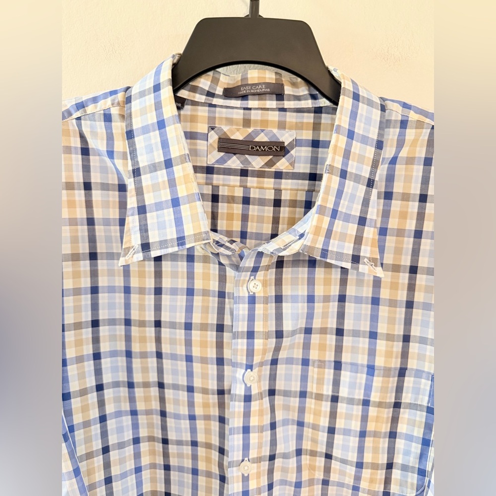 Damon Men’s Big & Tall Plaid Collared Button Down Shirt - Size 3X Big - Picture 3 of 6